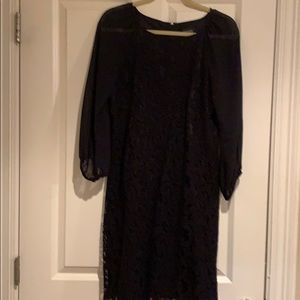 Adrianna Papell Black lace dress.